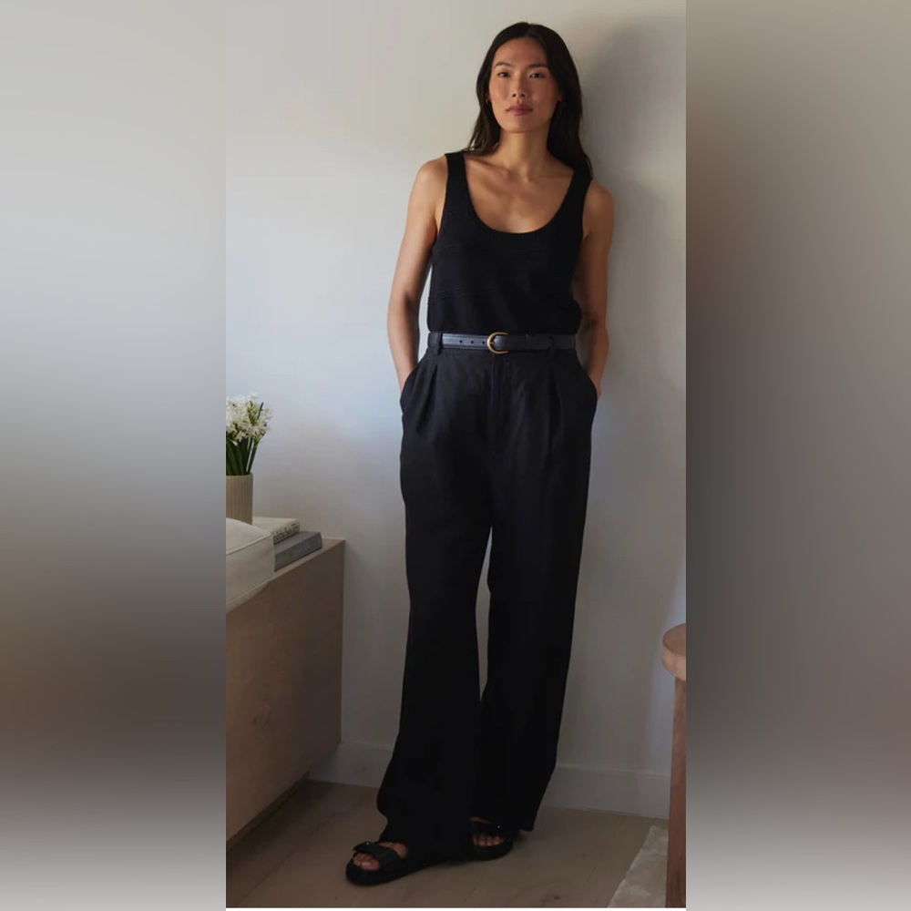 JENNI KAYNE Linen Kyle Trouser in Black - 4